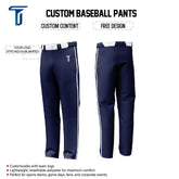 Custom Black White Side-Stripe Stretch Practice Loose-fit Baseball Pants